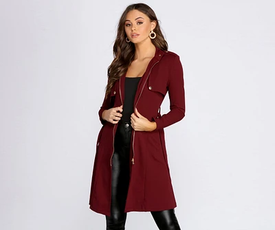 Down To Business Belted Trench Coat