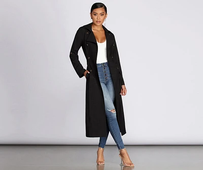 Double Trouble Long Trench Coat