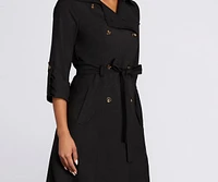 Double Trouble Long Trench Coat