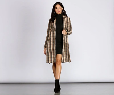 Plaid And Simple Long Coat