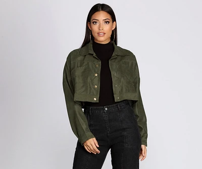 Cropped And Collared Lightweight Jacket