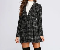 Boucle Belted Blazer Trench