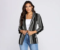 Major Boss Babe Striped Blazer