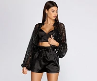 Party Poppin' Sequin Bomber Jacket