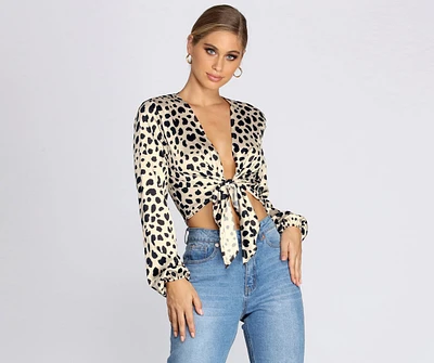 A Leopard Obsession Tie-Front Top