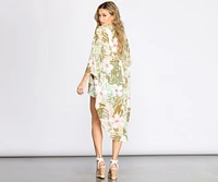 Tropical Vibes Chiffon Kimono