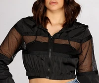 The Sheer Mesh Nylon Cropped Jacket