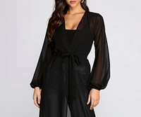 Chic Chiffon Tie Front Duster