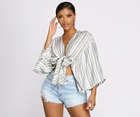 Beachy Vibes Tie Front Top