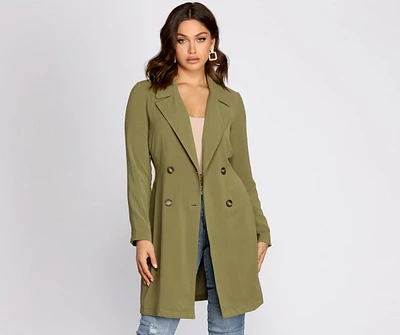 Cosmopolitan Chic Belted Trench Coat