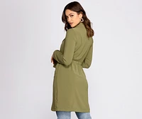 Cosmopolitan Chic Belted Trench Coat