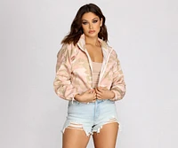 Camo Chick Nylon Cropped Jacket