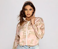 Camo Chick Nylon Cropped Jacket