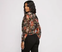 Falling For Florals Organza Bomber