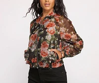 Falling For Florals Organza Bomber