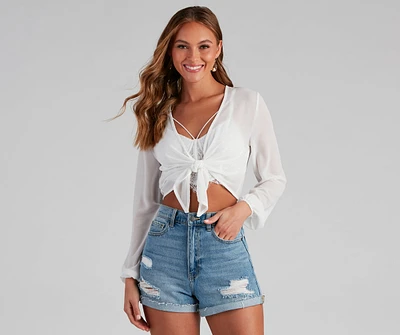 Chic Chiffon Tie-Front Top