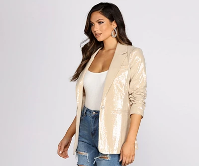 Sequin Boss Babe Blazer