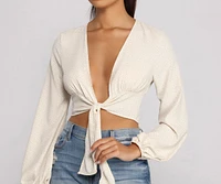 Major Trendsetter Tie Front Crop Top