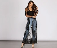 Feel It The Air Applique Sheer Duster