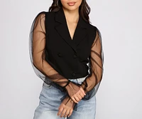 Miss Trendsetter Cropped Crepe Blazer