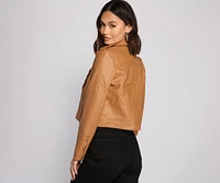 Gorgeous Girl Cropped Moto Jacket