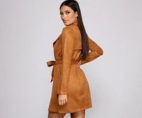 Chic The City Faux Suede Trench