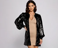 Major Baddie Faux Leather Trench Dress