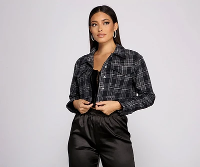 All About The Plaid Cropped Jacket