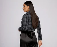 All About The Plaid Cropped Jacket