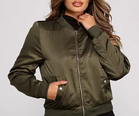 How I Roll Satin Bomber Jacket