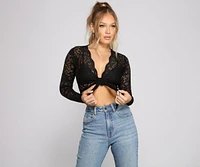 Effortless Style Tie-Front Lace Top