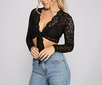 Effortless Style Tie-Front Lace Top