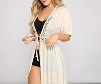 Boho Beauty Gauze Knit Kimono Duster