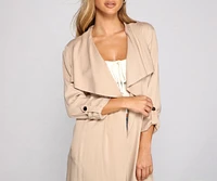 Sophisticated Style Twill Trench Jacket