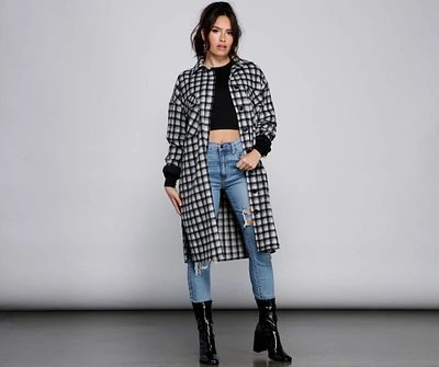 Cozy Days Long Plaid Shacket