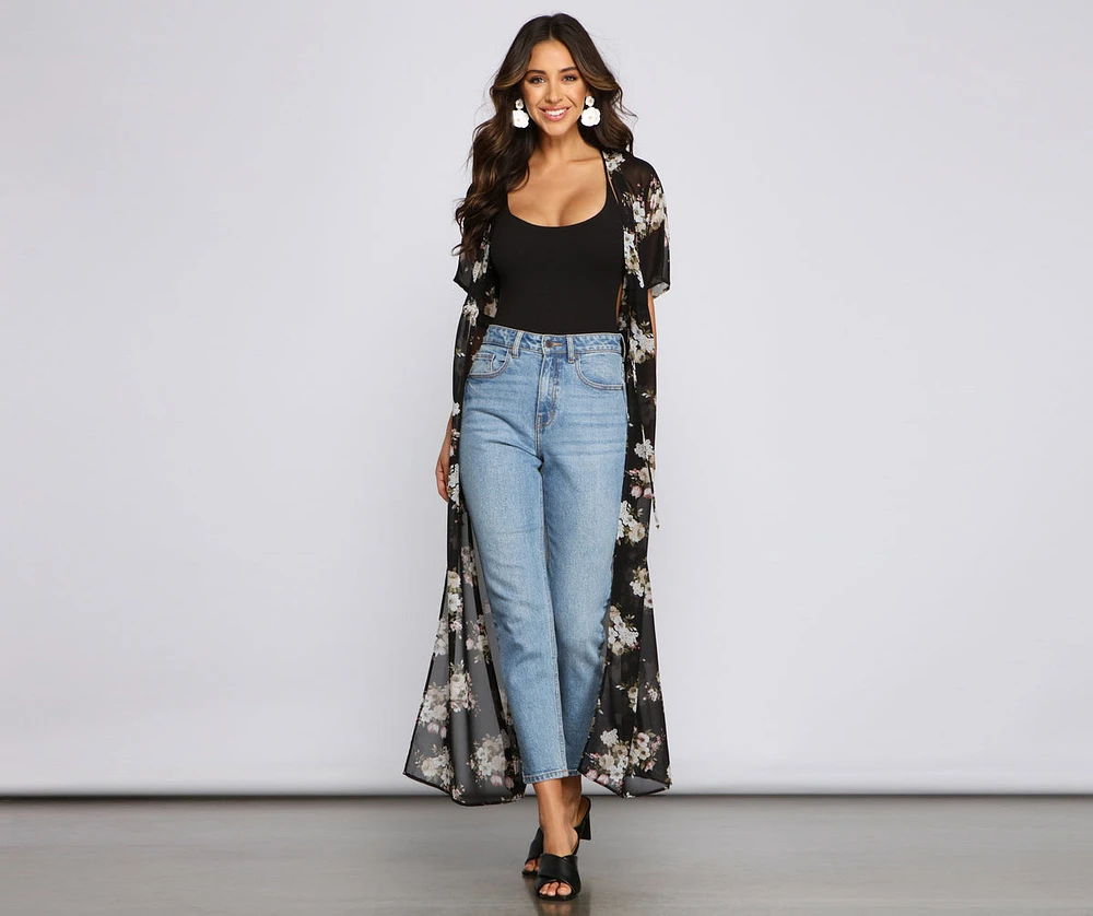 Floral Vibes Chiffon Duster