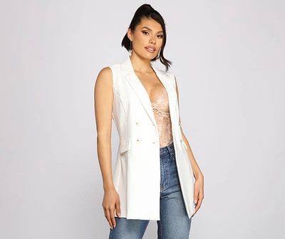 City Chic Double Breasted Vest