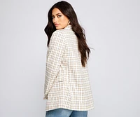 Polished Glam Oversized Plaid Blazer