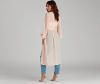 Chic Sheer Chiffon Belted Trench