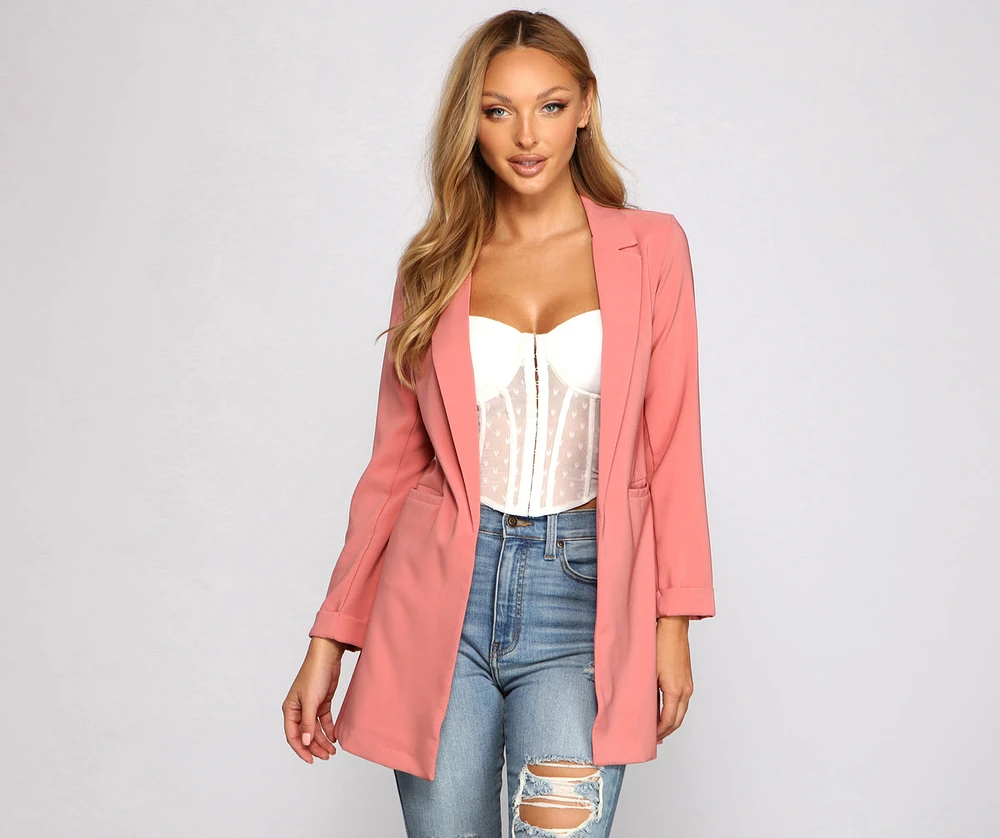 First Impressions Cuffed Boyfriend Blazer