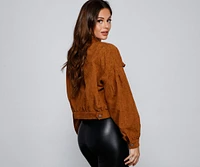 Effortlessly Chic Corduroy Cropped Jacket