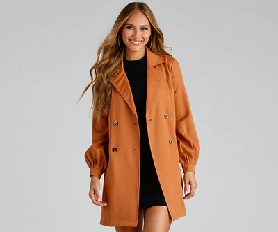 Cinched And Chic Belted Trench Coat