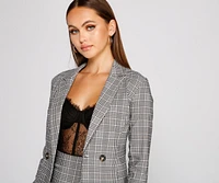 Plaid Mood Cropped Blazer