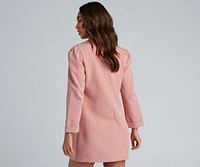 Nine-To-Five Puff Shoulder Long Line Blazer