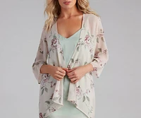 Breezy Floral Chiffon Short Kimono