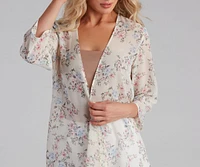 Blossom With Beauty Floral Chiffon Kimono