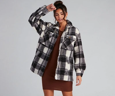 Cozy Layers Plaid Sherpa Shacket