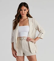 Modern Chill Linen 3/4 Sleeve Blazer