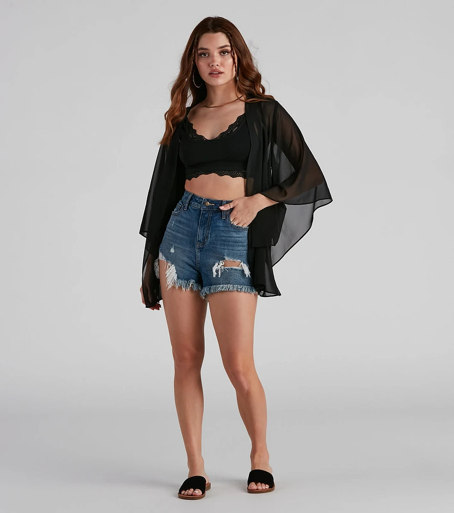 Sheer Secrets Chiffon Short Kimono