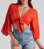 Boho Bell Tie-Front Top